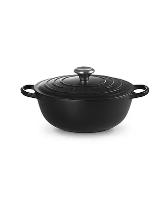 LE CREUSET | Gusseisen-Bräter mit Deckel 26cm LA MARMITE SIGNATURE Garnet | schwarz