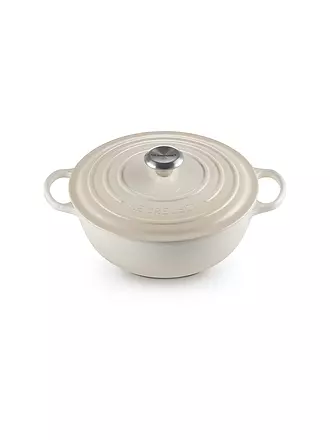 LE CREUSET | Gusseisen-Bräter mit Deckel 26cm LA MARMITE SIGNATURE Garnet | creme