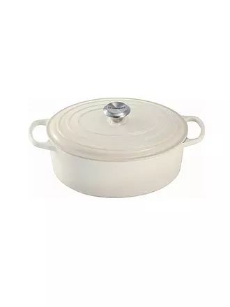 LE CREUSET | Gusseisen-Bräter mit Deckel Oval 31cm 6,3l SIGNATURE Azure | creme