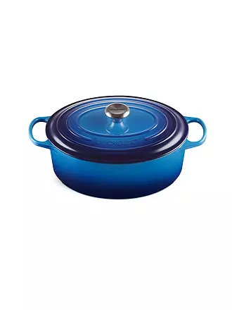 LE CREUSET | Gusseisen-Bräter mit Deckel Oval 31cm SIGNATURE Azure | dunkelrot