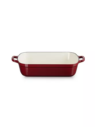 LE CREUSET | Gusseisen-Bratreine eckig 33cm SIGNATURE Ofenrot | dunkelrot