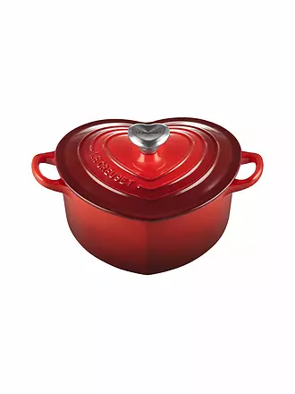 LE CREUSET | Herzbräter mit Herzknopf 20cm/1,9l Kirschrot | weiss