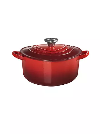 LE CREUSET | Herzbräter mit Herzknopf 20cm/1,9l White | rot