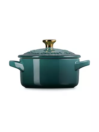 LE CREUSET | Mini Cocotte mit Deckel 10cm HOLLY Kirschrot | dunkelgrün