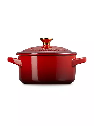 LE CREUSET | Mini Cocotte mit Deckel 10cm HOLLY Kirschrot | dunkelgrün