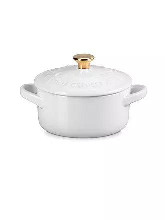 LE CREUSET | Mini Cocotte mit Deckel 10cm HOLLY White | dunkelgrün