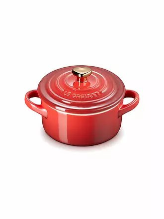 LE CREUSET | Mini Cocotte mit goldenem Herzknauf 10cm/0,25l Shell Pink | rot