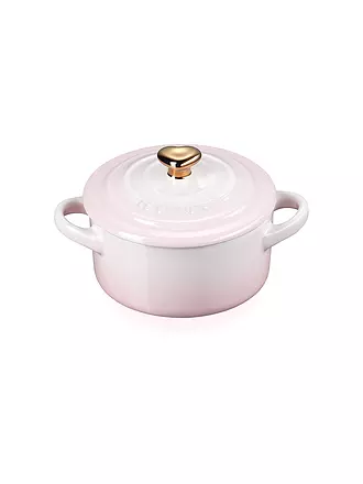 LE CREUSET | Mini Cocotte mit goldenem Herzknauf 10cm/0,25l White | rosa