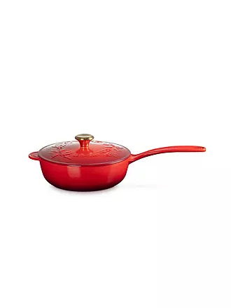 LE CREUSET | Stielkasserolle mit Deckel 21cm HOLLY Kirschrot | dunkelgrün