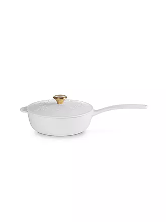 LE CREUSET | Stielkasserolle mit Deckel 21cm HOLLY Kirschrot | beige