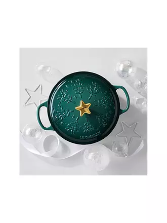 LE CREUSET | Weihnachts Bräter mit Deckel 24cm SIGNATURE Cotton | dunkelgrün