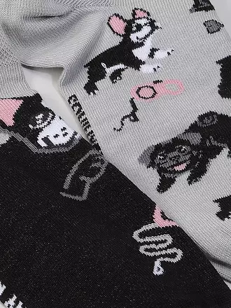 MANY MORNINGS | Sneaker Socken TINY LITTLE DOGS grau | grau