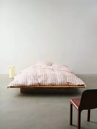 MARC O'POLO HOME | Satin Bettwäsche CLASSIC STRIPE 70x90cm/140x200cm Anthracite | rosa