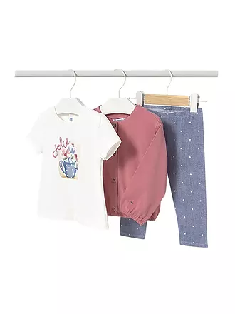 MAYORAL | Baby Set 3-teilig T-Shirt, Strickjacke und Leggings | rosa