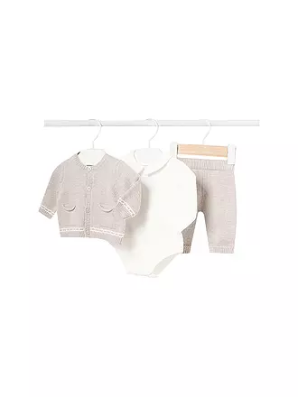 MAYORAL | Baby Set Strickjacke, Body ,Hose 3-teilg | beige