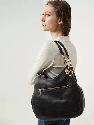 MICHAEL KORS | Ledertasche - Hobo Bag LILLIE Large | schwarz