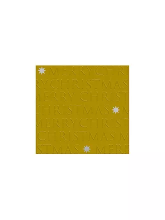 PAPER-PRODUCTS | Weihnachts Lunch-Servietten 33x33cm CHR.LETTERS.REL Gold | dunkelgrün