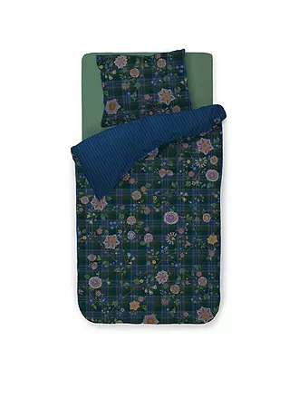 PIP STUDIO | Perkal Bettwäsche FLORES FELICES 70x90cm/140x200cm Dark Blue | dunkelblau