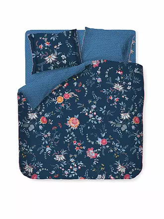 PIP STUDIO | Perkal Bettwäsche Flower Festival  2x 70x90cm / 200x200cm Dark Blue | dunkelblau