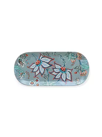 PIP STUDIO | Platte oval 33,3x15cm Flower Festival Dark Pink | hellblau