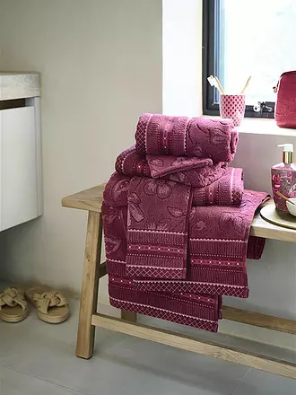 PIP STUDIO | Waschhandschuh  JASMIN JACQUARD 16x22cm Dark Pink | beere