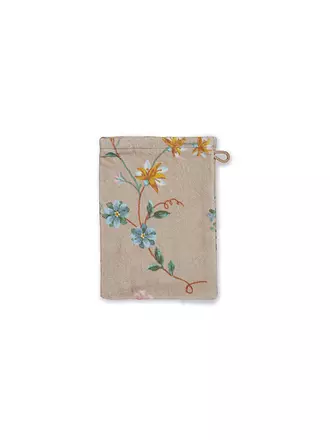 PIP STUDIO | Waschhandschuh LES FLEURS 16x22cm D. Blau | hellbraun