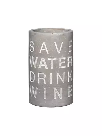 RAEDER | Flaschenkühler aus Beton 21cm "Save Water - Drink Wine" | 