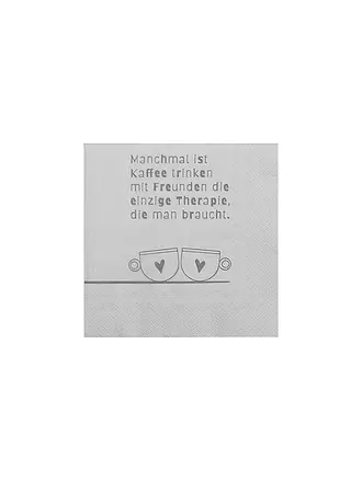 RAEDER | Lunch Servietten 33x33cm MANCHMAL IST KAFFEE TRINKEN... | hellgrau