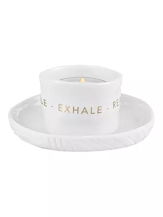 RAEDER | Teelicht  9x4,5cm Zen Spirit INHALE EXHALE | weiss