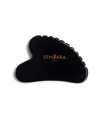 SENTARA | Massagestein - Gua Sha Herz mit Zähnen Schwarz  | 