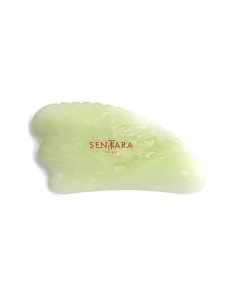 SENTARA | Massagestein - Gua Sha Horn mit Zähnen Gruene Jade  | 