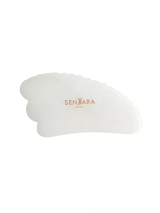 SENTARA | Massagestein - Gua Sha Horn mit Zähnen Weisse Jade  | 