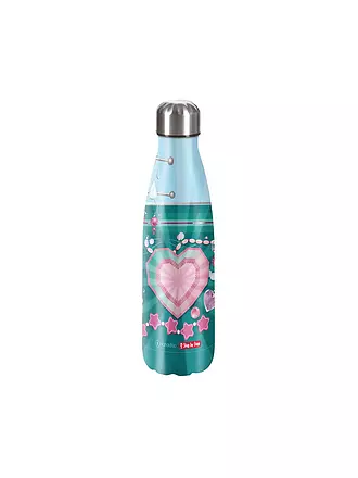 STEP BY STEP | Edelstahl Trinkflasche - Glitter Heart 0,5L | dunkelblau