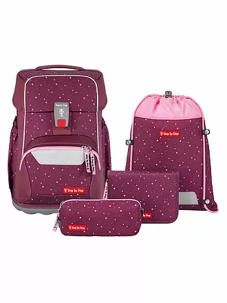 STEP BY STEP | Schultaschen Set 4tlg BASIS Purple Konfetti | beere