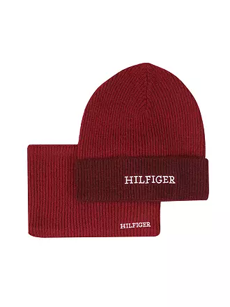 TOMMY HILFIGER | Kinder Geschenkset Mütze und Snood | dunkelblau