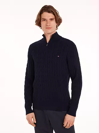 TOMMY HILFIGER | Troyer Pullover | blau