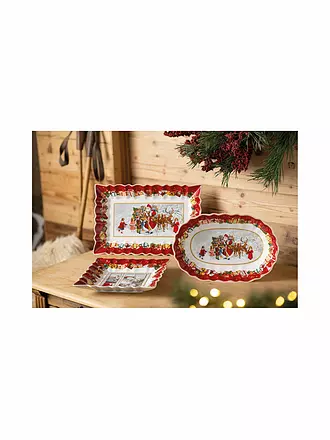 VILLEROY & BOCH | Toy's Fantasy Kuchenplatte eckig, Santa und Kinder 35x23x3,5cm | bunt