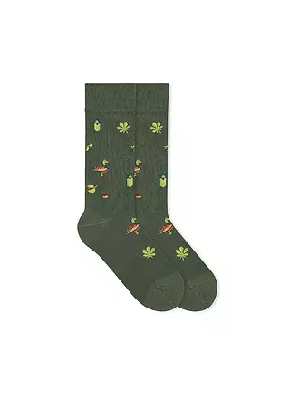 VON JUNGFELD | Socken ASTRONAUT black | dunkelgrün