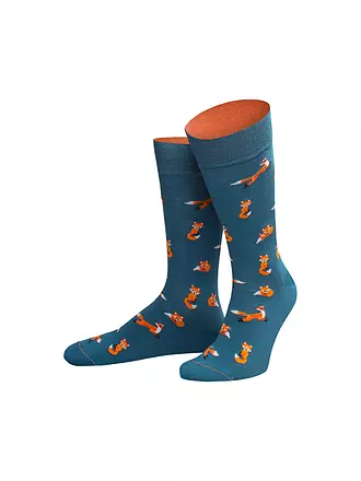 VON JUNGFELD | Socken CAT mittelblau | petrol