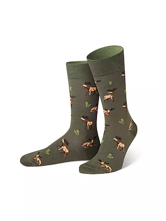 VON JUNGFELD | Socken FLIEGENPILZ schlamm | olive