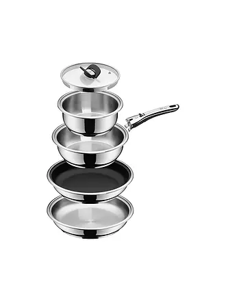 WMF | Kochtopf Set 7-tlg. Bratpfanne 24cm CLICK&SERVE Cromargan Antihaft | 