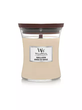 WOODWICK | Duftkerze mit Knisterdocht SANDUHR Medium 275g Antiquarium | creme