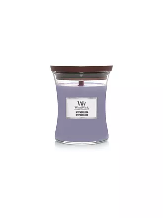 WOODWICK | Duftkerze mit Knisterdocht SANDUHR Medium 275g Vanilla Bean | rosa