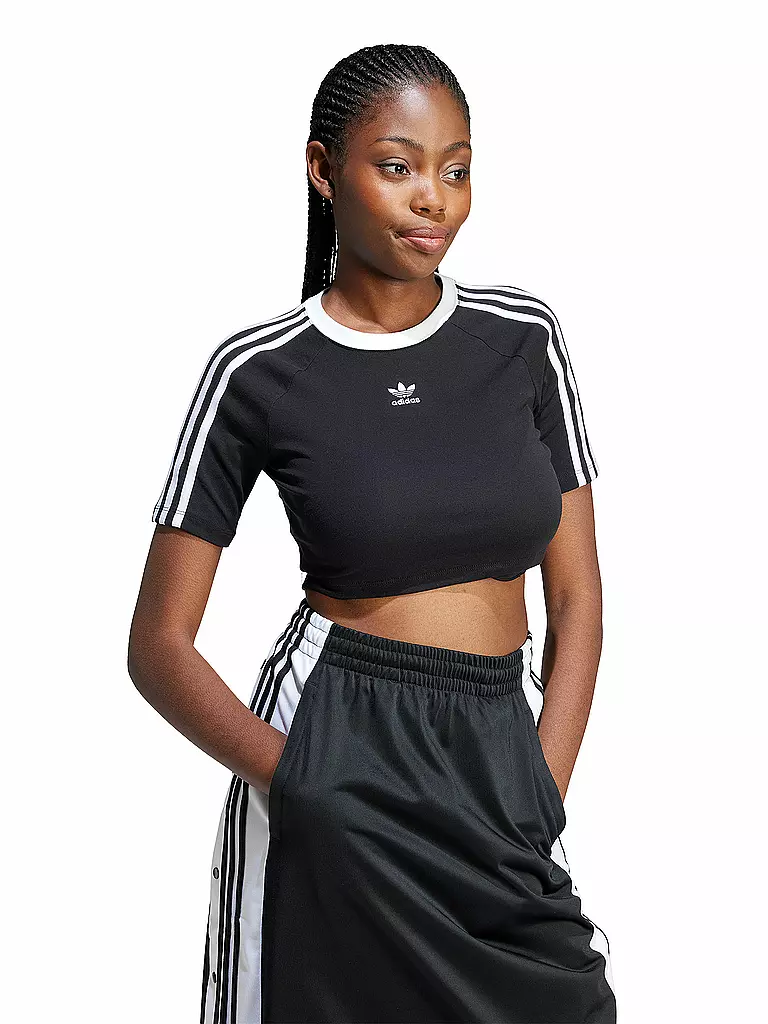 ADIDAS ORIGINALS | T-Shirt Cropped Fit 3 S BABY TEE | schwarz