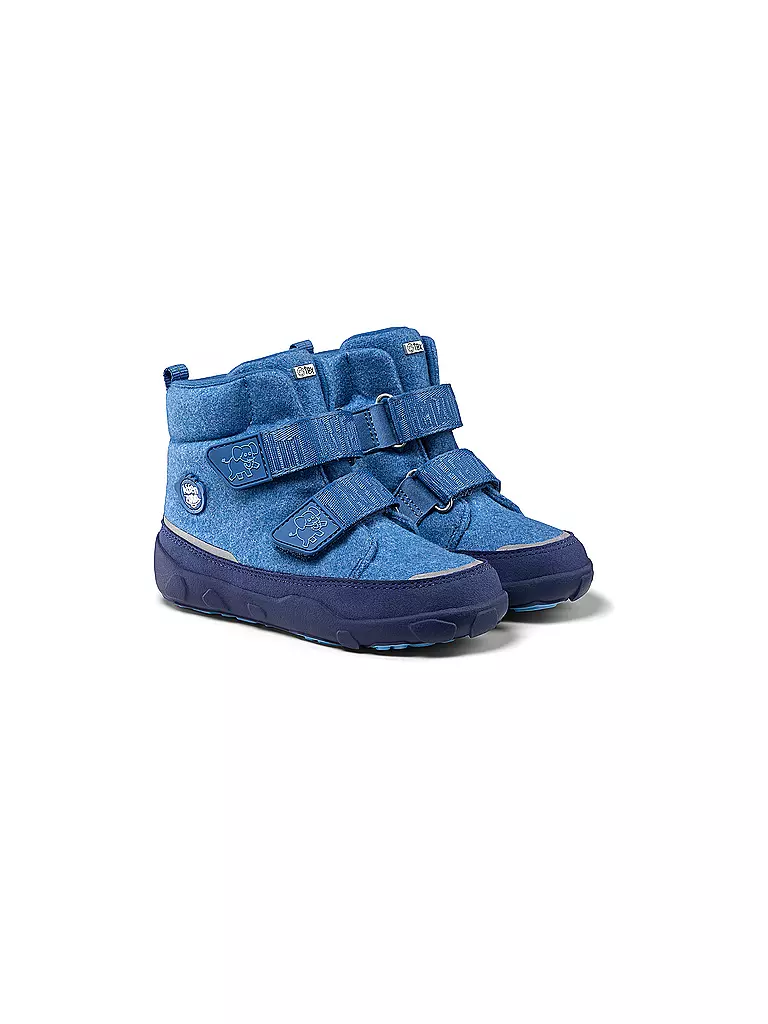 AFFENZAHN | Kinder Winterstiefel WOLLE COMFY Elefant | blau