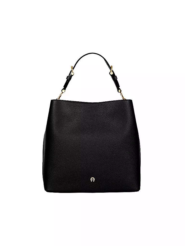 AIGNER | Ledertasche - Bucket Bag DELIA Medium | schwarz