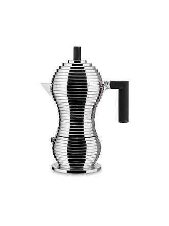 ALESSI | Espressomaschine PULCINA 6 Tassen Aluminium / Schwarz