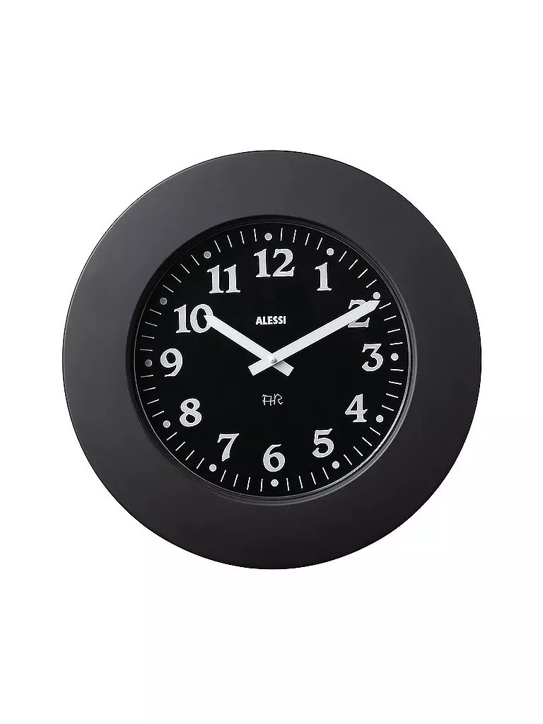 ALESSI | Wanduhr MOMENTO 40cm Schwarz | schwarz