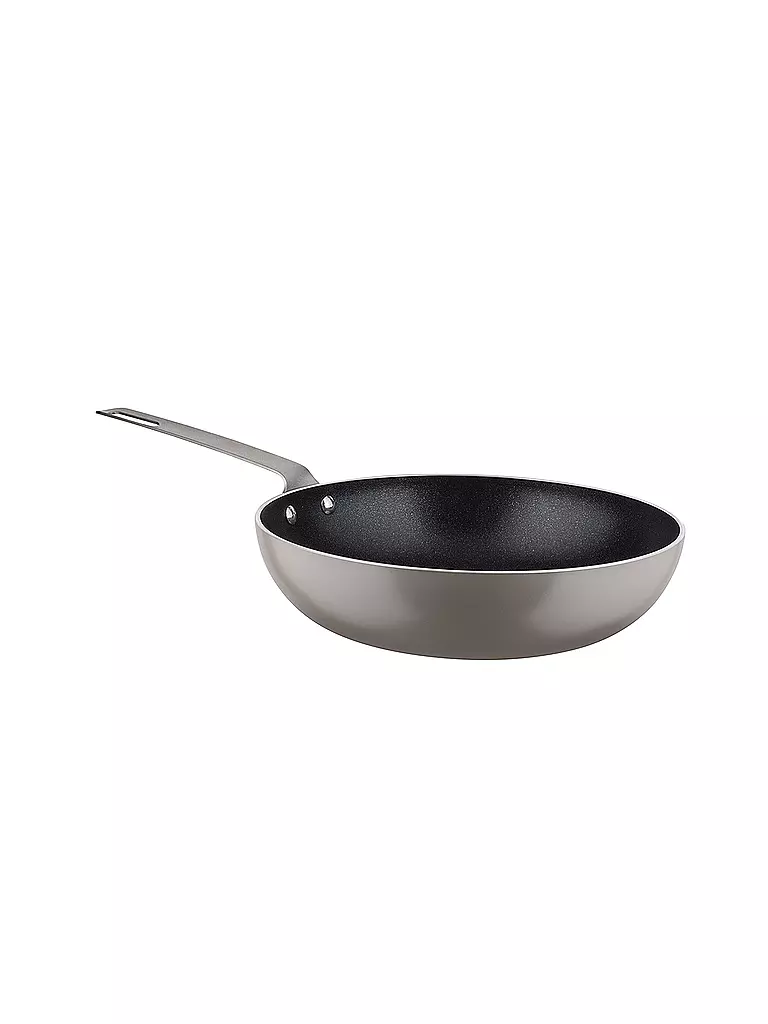 ALESSI | Wok 28cm TAMA Antihaft/Grau | hellgrau