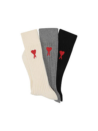 AMI PARIS | Socken ADC SOCKS 3er Pkg off white grey black